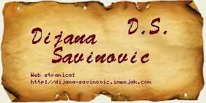 Dijana Savinović vizit kartica